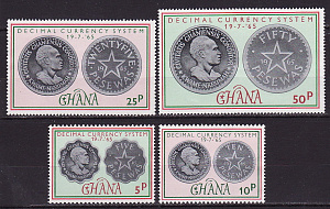 Гана, 1965, Монеты, Десятичная система, 4 марки
